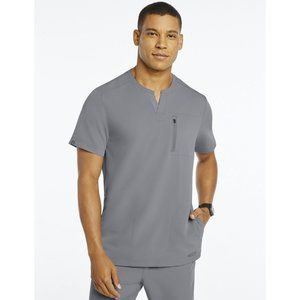 New Jaanuu Men's 3-Pocket Crew Neck Top in Gray Size Large